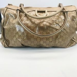 Gucci Monogram Metalic Tote Handbag MSRP $1999
